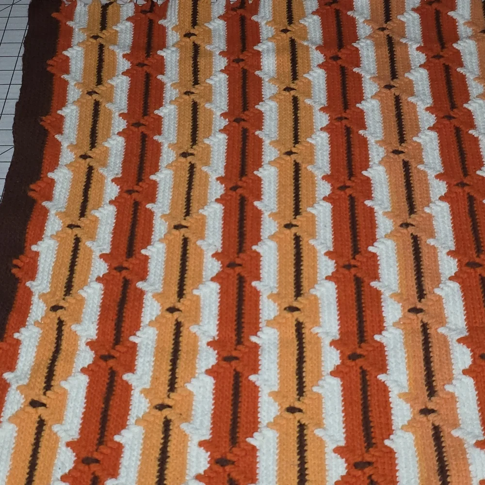Handmade Crotchet Afghan Throw Blanket‎ - Preloved and Vintage late 70s